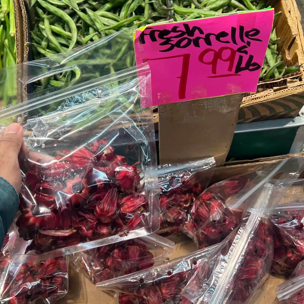 Fresh sorrel sourced at a grocery store